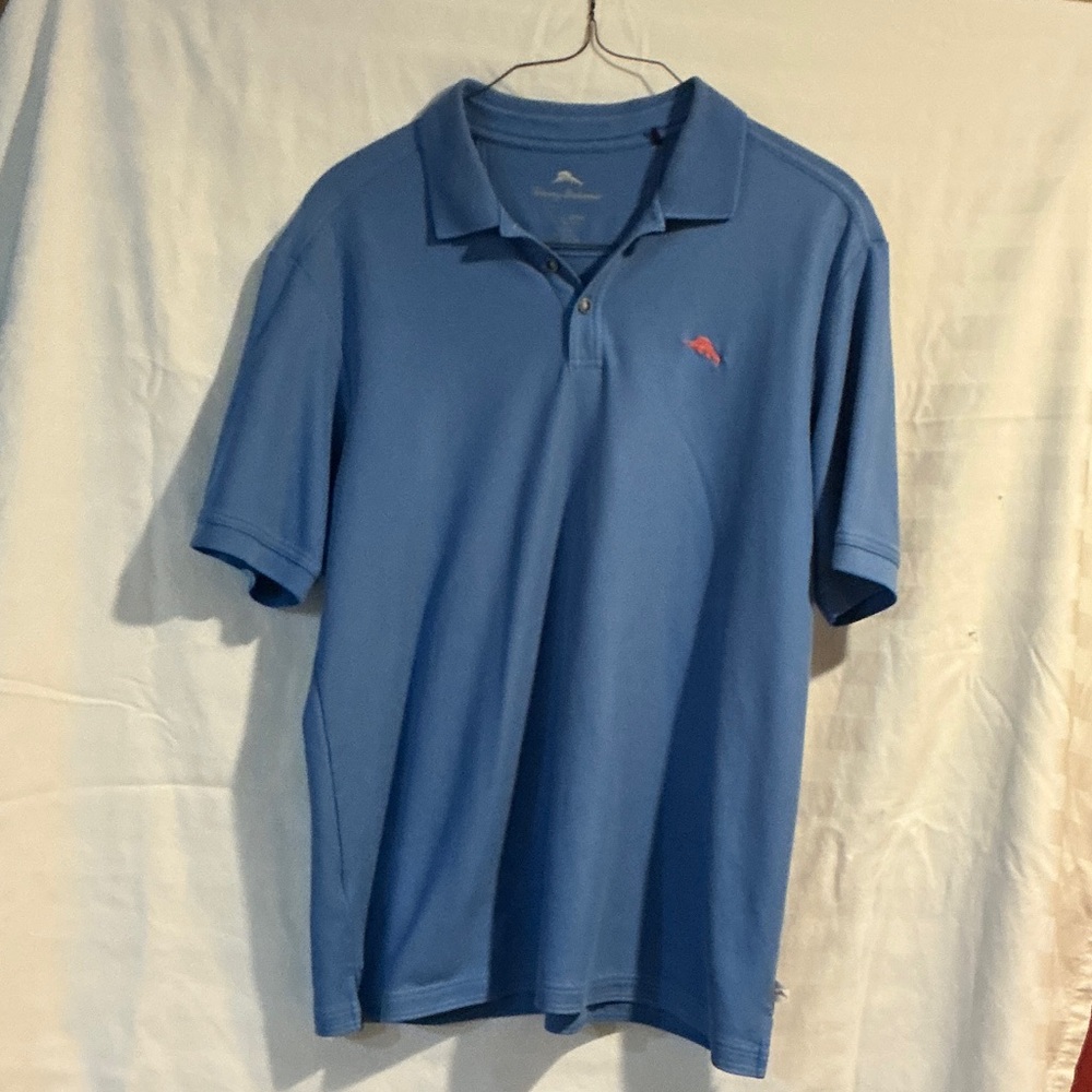 Tommy Bahama Sky Blue Polo with Coral Logo